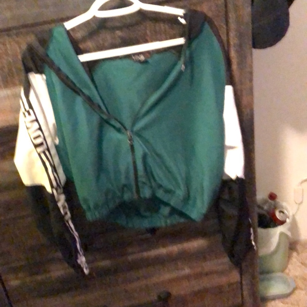 Cropped color block love jacket